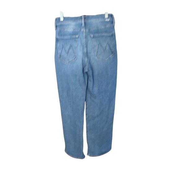 Mother Denim The Rambler Zip Flood Womens High-Waisted Blue Denim Jeans in Out o - Picture 5 of 9